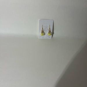 light green glass ornament earrings handmade